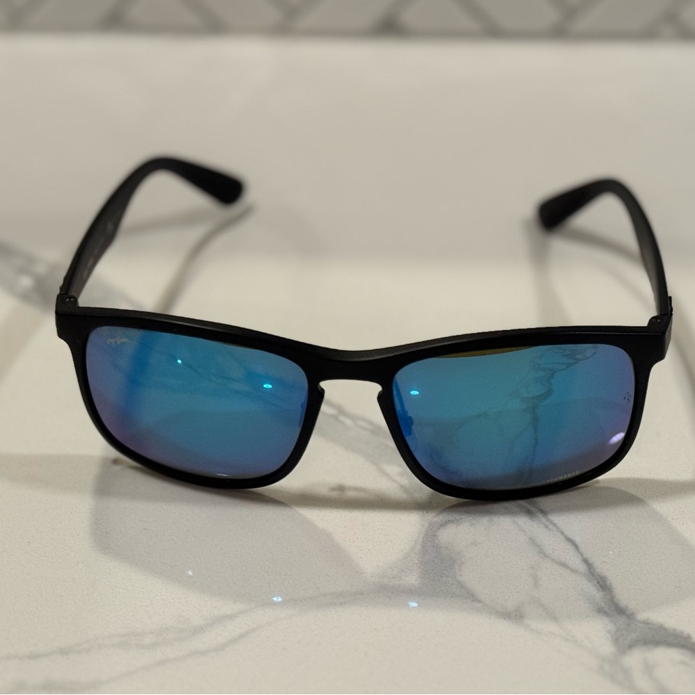 Ray-Ban Black Frame with Blue Lenses